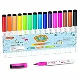 Shuttle Art Whiteboard Marker Set, 15 Farben Magnet Whiteboard Stifte mit Radiergummi, Folienstift abwischbar, Dry Erase Marker mit feiner Spitze, Flipchart Stifte für Weißwand, Schreibtafeln, Spiegel