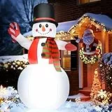 Solpex Weihnachten aufblasbare Schneemann Dekorationen mit LED-Leuchten, 8 FT/ 240 cm große Weihnachten im Freien aufblasen Dekoration, mit elektrischen Gebläse, für Garten Party, Hof