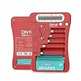 Dlyfull LCD Universal Batterietester für AA AAA C D 9V Digitaler Testgerät für CR123A CR2 CRV3 2CR5 CRP2 Batterie Testgerät für 1,5V und 3V Knopfzellen, Rot