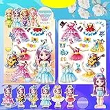 Magnetische Anziehpuppen, Magnetische Anziehpuppen Set mit magnetischen Anziehpuppen und Mädchen Kostüme, Kleinkind Mädchen Spielzeug für Mädchen Alter 3+ Pflege Kreativität (Leistungsreihe)