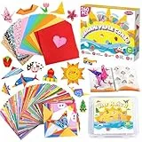 Funtopia 260 Blätter Origami Papier, 99 Mustern Bunte Origami Kit mit Anleitungsbuch und Aufbewahrungsbox, Kreatives Basteln Lieferungen für Mädchen Jungen, für Heim, Schule, Urlaub (für Kinder ab 5)