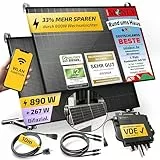 Solakon 900W Balkonkraftwerk mit Halterung (Balkon) - Balkonkraftwerk 800W komplett Steckdose - 800 Watt Wechselrichter - Solaranlage Komplettset - 450W bifaziale Solarmodule inkl. Zubehör - 10m Kabel