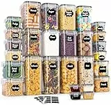 GoMaihe Vorratsdosen 28 Set, Aufbewahrungsbox Küche Organizer, Luftdicht Vorratsbehälter Plastik mit Deckel, Vorratsdose für Müsli Mehl Kaffeebohnen Cornflakes Aufbewahrung, 2L 1.4L 0.8L 0.32L 0.06L