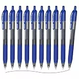 EYEYE G-103 Gelschreiber, einziehbar, 0,5 mm, extra feine Spitze, blaue Tinte, schnell trocknend, Kugelschreiber, feine Spitze, glattes Schreiben, für Büro, Schulbedarf, 10 Stück