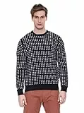 Springfield Pullover Jacquard Schwarz/Weiß M