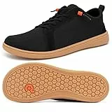 FEFELUIS Barfuss Schuhe Damen Herren - Breite Zehen Box Minimalistische Atmungsaktiv Leicht rutschfest BarfußschuheSCHWARZ Gum Größe 44