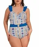Hanna Nikole Damen Badeanzug Bauchweg Schlankheits Push Up Bademode Badeanzug Modische Monokini Größe One Piece Swimsuits