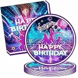Kp0p Partygeschirr Set, K-pop Birthday DecorationsK Pop Party ,Kp0p Geburtstags Deko Set,Sänger Partygeschirr Geburtstagsdeko,Pappteller Serviette,Geburtstag Party Set-24Gäste (Hellviolett)