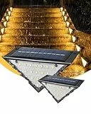 MOXTOYU 2er-Set Solar-Trittsicherungsleuchten – Doppelseitige Terassenbeleuchtung – IP65 wasserdicht, perfektes Dekorationsgeschenk für Garten, Zäune, Höfe und Terrassen