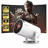 Mini Beamer [2025 Upgraded & Android 11.0] Native 720P HD, unterstützt 4K 1080P, Xgody Gimbal 3 New Tragbarer Projektor 12000 Lumen, WiFi 6, Bluetooth, Auto Keystone, Videoprojector für Heimkino(weiß)