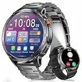 LIGE Militär Smartwatch Herren mit 730 mAh/1,75' HD Großes AMOLED Touchscreen/LED-Licht,Fitnessuhr mit 110+ Sportmodi,Herz-/Schlaftracking, 2 Armbändern,IP68 wasserdicht,Sportuhr für iOS/Android