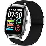 Blueshaweu für P66D Smartwatch 1,85'' armband, Einstellbar Stoff Armbänder, Weich und Dehnbar Elastizität Ersatzband für Aptkdoe P66D / Dotn P66D / Ddidbi P66D Smartwatch 1.85 Zoll (schwarz)
