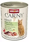 animonda Carny Katzen Nassfutter Huhn + Pute + Kaninchen (6 x 800g), getreidefreies Katzen Nassfutter ohne Zucker, mit frischen fleischigen Zutaten