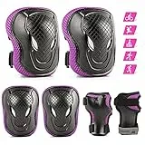 ValueTalks Kinder Schützer inliner Schonerset Schutzausrüstung Kinder Knieschoner Ellenbogenschoner Rollschuhe Schützer Protektorenset für Skateboard Roller Skaten Fahren Outdoor Sport