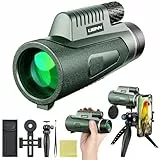 Auricase Monokulares Teleskop, monocular, 12 x 50 Hochauflösendes Monokular für Erwachsene mit BAK4-Prisma und FMC-Objektiv, mit Smartphone-Adapter, geeignet für Vogelbeobachtung (Grüner)