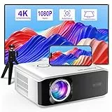 [Autofokus/Trapezkorrektu] Beamer 4K unterstützt, XuanPad Nativer 1080P 6G WiFi Bluetooth Beamer, 30000L Outdoor/Heimkino Video Projektor mit Stativ für iOS/Andriod/TV Stick