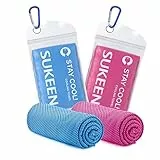 Sukeen Kühlendes Handtuch, Kühlhandtuch Cooling Towel, Gym Handtuch, Eishandtuch Kühltuch Hals, Kühlendes Handuch Mikrosfaser, Kühlendes Sporthandtuch für Yoga, Golf, Camping, Laufen (100x30cm)