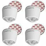 SEBSON Hitzemelder mit 10 Jahres Batterie, fest verbaute Lithium Langzeit-Batterie, mini Wärmemelder für Küche/Bad, Ø50x43,5mm, inkl. Magnetbefestigung, 4er Pack