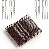 Haarnadeln Bobby pins Haarnadeln Metal Hair pin Girls Hair Accessories Bun Pins 50Pcs Ideal für alle Haartypen (U-Brown)