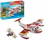 PLAYMOBIL Action Heroes 71463 Feuerwehrflugzeug mit Löschfunktion, heldenhafte Rettungsmissionen, inklusive Feuerwehrmann und vielfältigem Zubehör, detailreiches Spielzeug für Kinder ab 4 Jahren