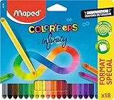 Maped - Color'Peps Infinity Buntstifte – 100% Mine, 100% verwendbar – kein Abfall – ohne Anschneiden – hält sehr lange – ergonomische Dreiecksform – Beutel mit 18 Stiften