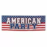 Boland 44953 - Banner USA, Größe 74 x 220 cm, Dekoration, Girlande, American Party, Stars and Stripes, Themenparty, Mottoparty
