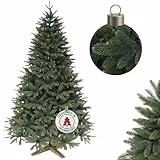 Exklusiver künstlicher Weihnachtsbaum 180cm mit Holzfuß - Premium 100% Spritzguss Weihnachtsbaum künstlich mit dichtem Nadelkleid, Schnellaufbau, Tannenbaum künstlich als Weihnachtsdeko