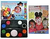 Eulenspiegel 208014 - Familien Schmink-Palette, 8 Profi-Aqua Farben, 1 Schwamm, 1 Pinsel, 1 Schminkanleitung