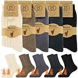 Belloxis 5 Paare Alpaka Socken Thermosocken Damen 39-42 Wollsocken Kuschelsocken Damen Dicke Socken Damen Wintersocken Damen Thermo Socken Warme Socken Wärmesocken Stricksocken Damen 39-42