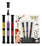BUKI PS101 - Nagellackstifte für Kinder – 3 Doppeltank-Stifte in Rot, Gold & Violett - Ab 8 Jahren
