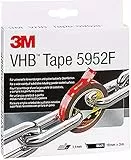 3M VHB 5952F Montage Klebeband doppelseitig - starke und dauerhafte Verbindung von Metallen, pulverbeschichteten Lacken, Glas, versiegeltem Holz, ABS - 19mm x 3m, Schwarz, Dicke: 1.1mm (1-er Pack)