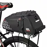 KEMIMOTO 2 IN 1 Gepäckträgertasche, 8L & Wasserdicht Fahrradtaschen für Gepäckträger, Mehrere Fächer, mit Tragegriff und Schultergurt, Fahrrad Taschen hinten