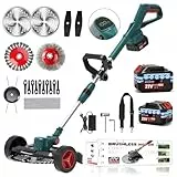 Rasentrimmer mit Akku Für Makita Akkus, 21V -750W Motor Mit 2 Akku und Ladegerät, 4-in-1 Akku rasentrimmer, Akku Freischneider, 20000U/min Mit LCD-Anzeige – für Dickicht und hohes Gras