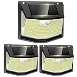 TECKNET Solarlampen für Außen mit Bewegungsmelder [3 Stück] 248 LED Solarleuchten Lampe 3 Modi 300° IP66 Wasserdichte Solar Lampe Outdoor Wandleuchte für Garten Wand Post Pathway Garage