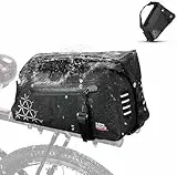 KEMIMOTO 100% wasserdichte Fahrradtasche Gepäckträger, 22L erweiterbare Gepäckträgertasche, Mehrere Fächer, mit Tragegriff und Schultergurt, Fahrrad Taschen hinten