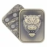 Luqeeg Magnetisches Schieber-Spielzeug, Metallrelief, Werwolf-Muster, Angstabbau-Schieber-Spielzeug, Push-Slider, Sensorisches Spielzeug, Stressabbau, Push-Slider, Sensorisches Spielzeug (Gold)