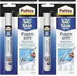 Sista Pattex Perfektes Bad Fugenstift, Fugenweiß zur einfachen und präzisen Anwendung, Marker mit hoher Deckkraft, Fugenstift in weiß tönt zementäre Fugen ein, 1 x 7ml (Packung mit 2)
