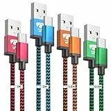 USB C Kabel, [4Stück 0.5M 1M 1.5M 2M] Ladekabel USB C Schnellladekabel Nylon USB Typ C Kabel Usbc Handy Ladekabel für Samsung Galaxy S20 Fe S22 S23 A54, USB auf USB C Kabel für iPhone 15 16 17 Pro Max
