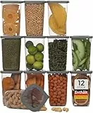 uandu Vorratsdosen mit Deckel Luftdicht - 12er Vorratsbehälter Set | Aufbewahrungsbox Küche Aufbewahrung & Organisation | BPA Frei | Küchen Organizer | Vorratsdosen für alle trockenen Lebensmittel