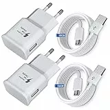 Ladegerät Schnellladung für Samsung Handy, (2-Pack) Adaptives Schnellladegerät Netzteil mit USB Typ C Ladekabel für Samsung Galaxy S8, S9, S10 Plus, A05s A13 A15 A16 A20 A35 A36 A40 A56 M30 M35 5G