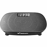 MERACH Vibrationsplatte, Leistungsstarke Vibrationsplattform für Ganzkörpertraining, Muskelaufbau und -formung, Automatische Geschwindigkeitsregelung, Eingebauter Bluetooth-Lautsprecher (Schwarz)