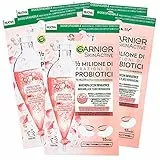 Garnier SkinActive Augenmaske zur Reparatur 1/2 Millionen Fraktionen von Probiotika für alle Hauttypen, minimiert feine Falten aus biologisch abbaubarem Stoff - 5 Packungen mit je 1 Anwendung