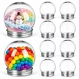 iplusmile 12 Stück Schneekugel zum Selbermachen 150ml - Leere Kunststoffkugeln zum Befüllen mit Schraubdeckel - DIY Bastelset für Wasser-Schneekugeln Gastgeschenke Hochzeit Süßigkeitenflasche Deko