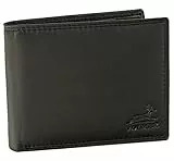 Fa.Volmer ® Leder Geldbörse Herren mit RFID-Schutz - extra-stabile Doppelnaht - 6 Fächer für Kreditkarten - Querformat - Schwarz #Easycomfort Triffold