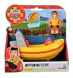 Simba Feuerwehrmann Sam Neptun Boot – Spielset mit Figur, Robustes Spielzeug für Kinder ab 3 Jahren, perfekt für Planschbecken und Badewanne, fährt auch an Land, Geschenkidee