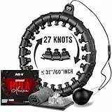 K-MART Smart Weighted Hula Hoop, verstellbar, gewichteter Hula-Reifen, 27 Knoten, Schwarz