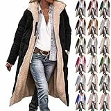 Generisch Wintermantel Damen, Daunenjacke Damen Lang, Wintermantel Lang Warm Winterjacke Outdoor Gefütterte Fleecejacken Winter Jacke Herbst Mantel Herbstjacke Übergangsjacke Steppjacke Parka