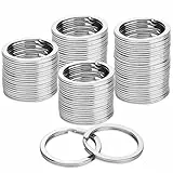 Huanmin 100 Stück Schlüsselanhänger Ringe, Schlüsselringe 30mm Schlusselringe Set, Schlüsselanhänger Ringe, Schlüsselringe Edelstahl, Schlüssel Ringe für DIY Basteln, Auto, Haus Schlüssel Anhänger