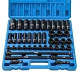 KATSU Tools 43-teiliger Hochleistungs-Schlagschrauber-Steckschlüsselsatz, 1/2-Zoll-Antrieb, Chrom-Vanadium-Legierungsstahl, Autowerkstatt-Mechanikerwerkzeug