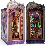Ltteaoy DIY Miniatur Haus Book Nook mit LED Licht und fluoreszierendem Effekt Magisches Bücherregal 3D Holzpuzzle Geschenk für Erwachsene Bastler Book Lovers zu Weihnachten Geburtstag Halloween